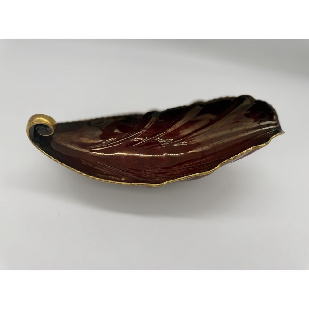 1973 Art Deco Vintage CARLTON WARE ROUGE ROYALE  Dark Red Gold Trim - Picture 2 of 7